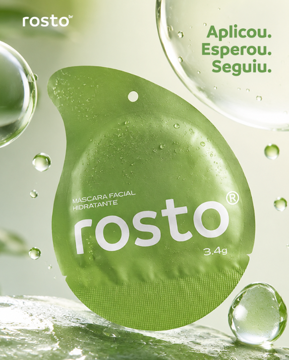 Criativo inspirado na Rhode com nécessaire e produto Rosto Brasil.