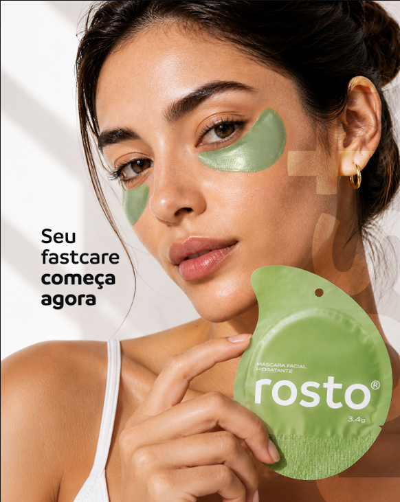 Criativo inspirado na Rhode com imagem hero para campanha da Rosto Brasil.